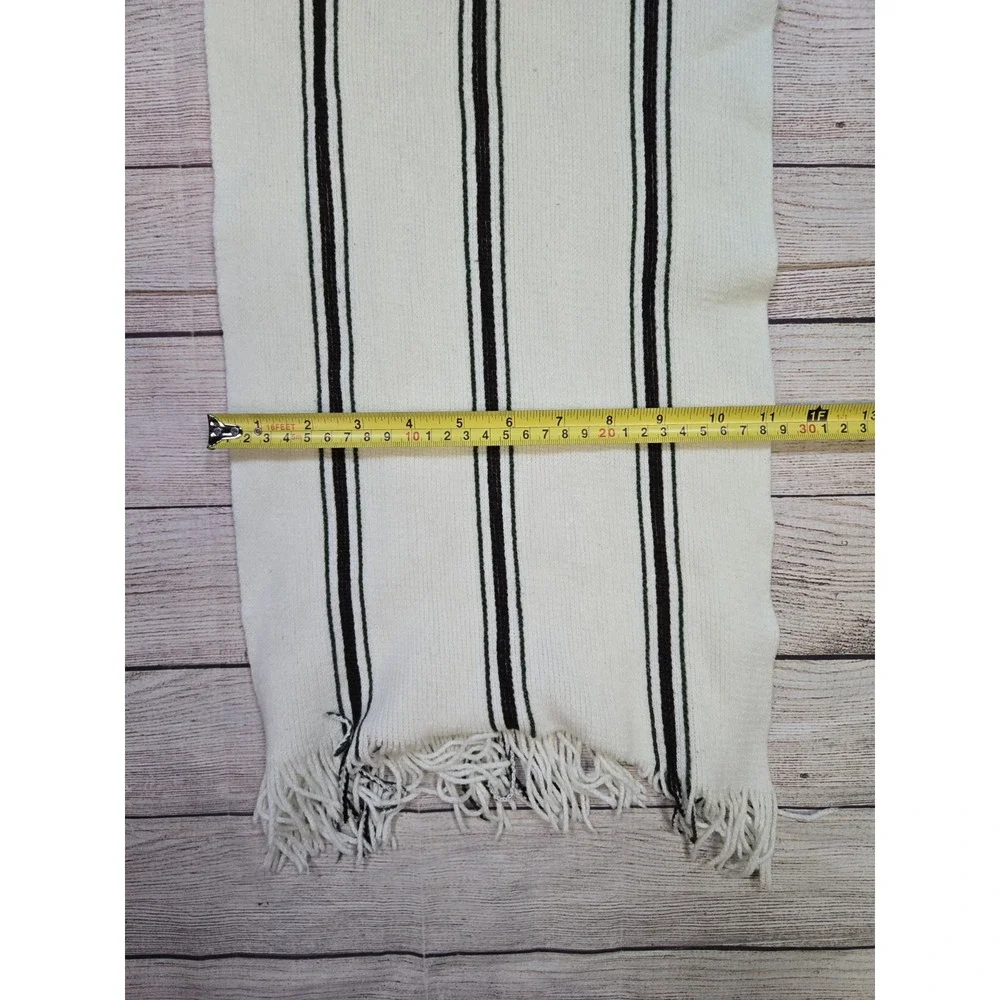 Unbranded Unisex Soft and Warm Striped Fringe‎ Cream Brown Green Scarf